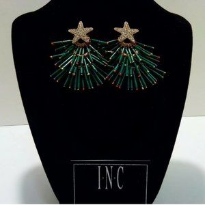 I.N.C. Sparkling Gold Cap Christmas Trees Earring Set